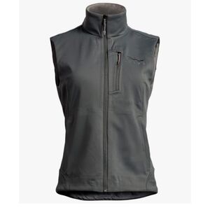 SITKA $250 Women's Jetstream Gray Sleeveless Zip-Up Vest Small Windproof